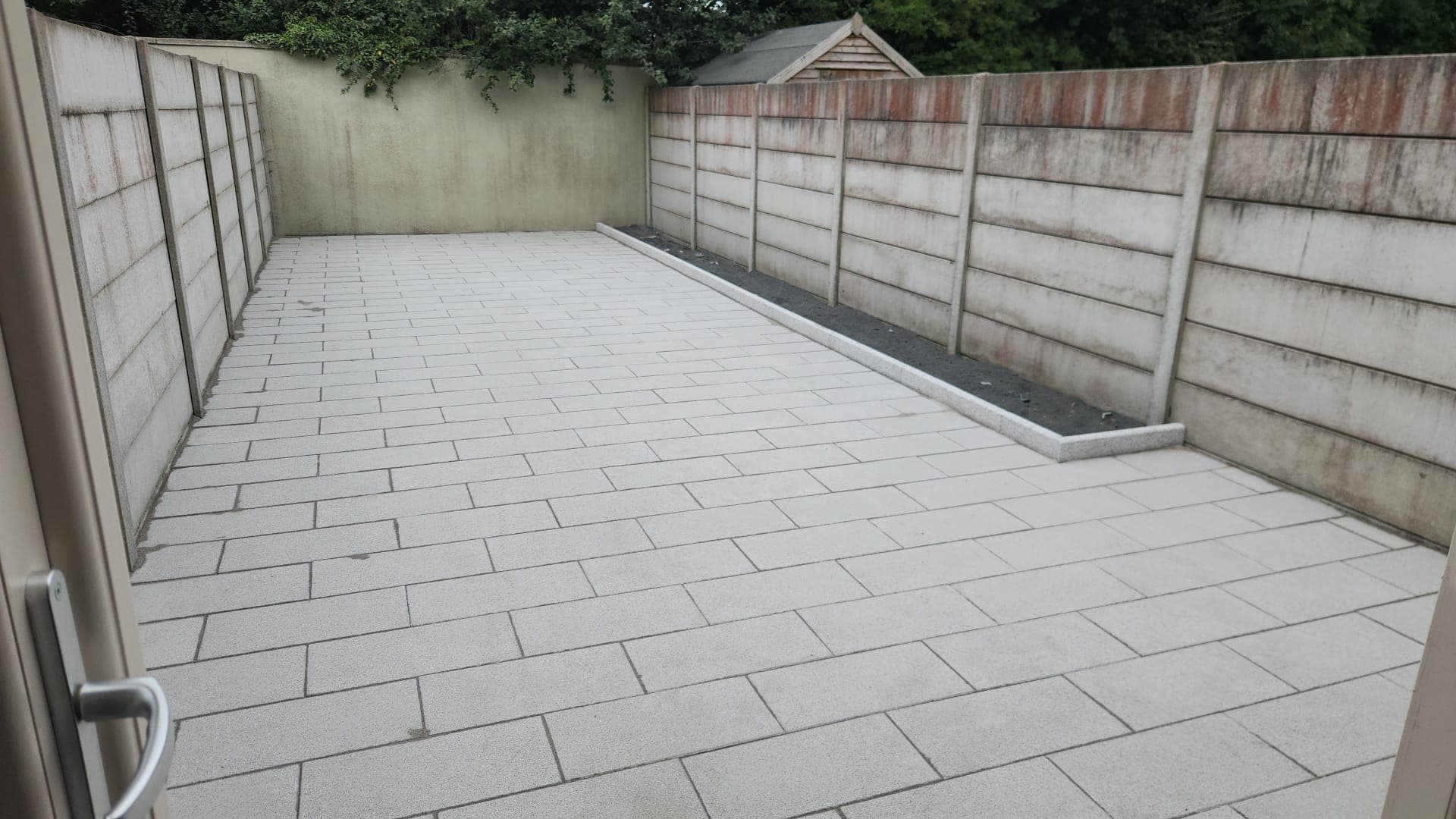 Granite-paved back garden patio